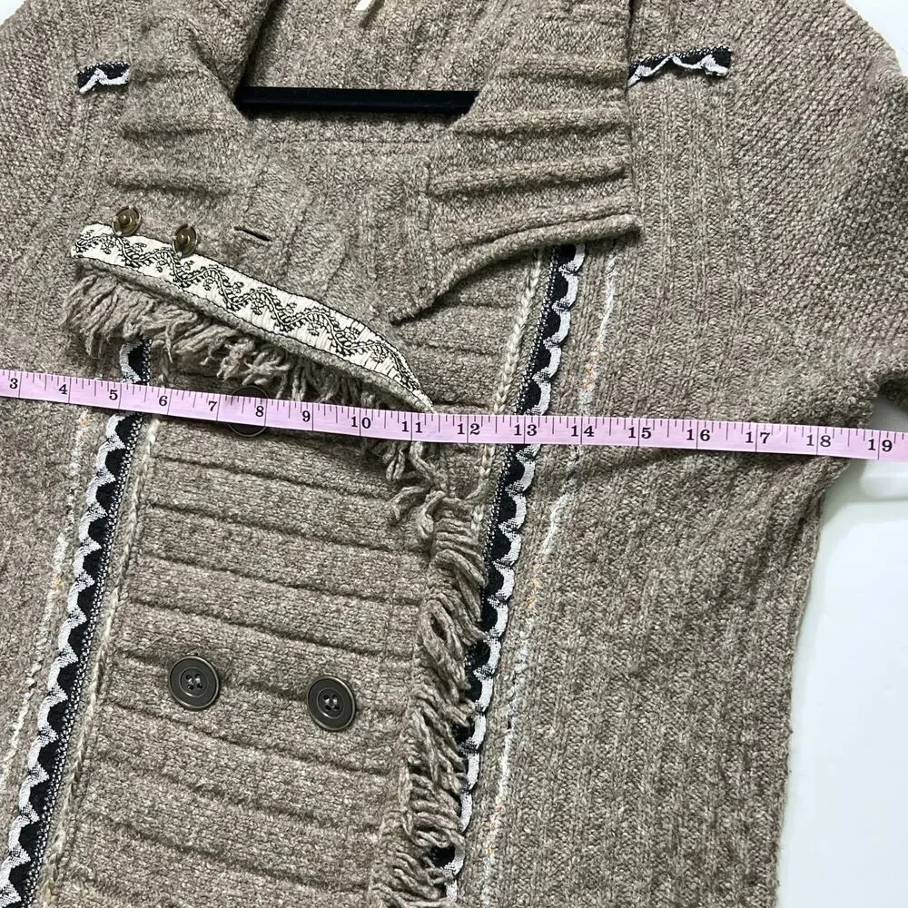 Free People Cuddle Bear Admiral Sweater Cardigan Jacket Brown Size Medium